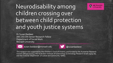 Neurodisability among children crossing over between child protection and youth justice systems