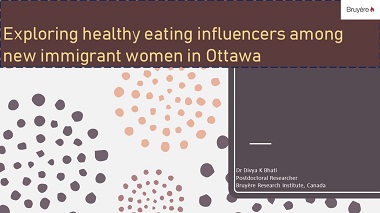 Exploring healthy eating influencers among new immigrant women in Ottawa