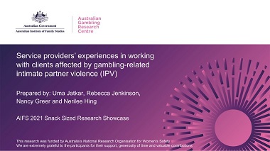 Practitioner experiences in working with clients affected by gambling-related domestic violence