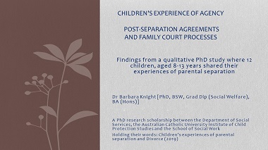 Children's experience of agency in deciding post-separation agreements through the Family Court