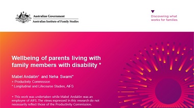 Families living with a member with disability